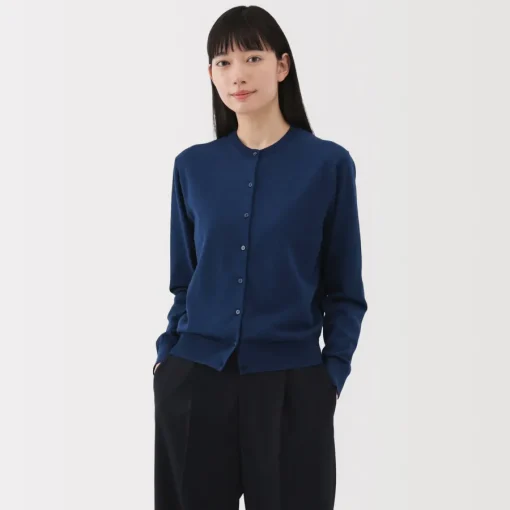 Clearance Women's High Twisted Crew Neck Cardigan Women Sweaters & Cardigans