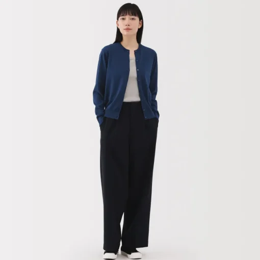 Clearance Women's High Twisted Crew Neck Cardigan Women Sweaters & Cardigans