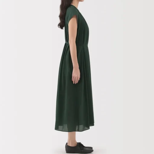 Outlet Women's High Twisted Veil French Sleeve Dress Women Dresses