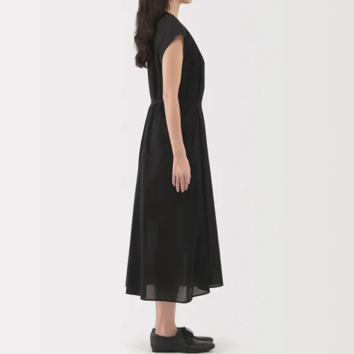 Outlet Women's High Twisted Veil French Sleeve Dress Women Dresses