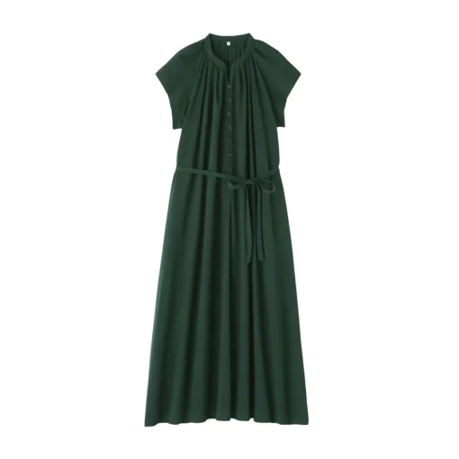 Outlet Women's High Twisted Veil French Sleeve Dress Women Dresses