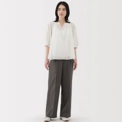 Clearance Women's High Twisted Veil Short Sleeve Blouse Women Tops & Shirts
