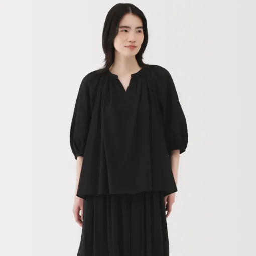 Clearance Women's High Twisted Veil Short Sleeve Blouse Women Tops & Shirts