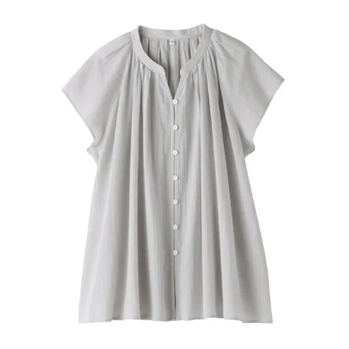 Discount Women's High Twisted Veil French Sleeve Blouse Women Tops & Shirts