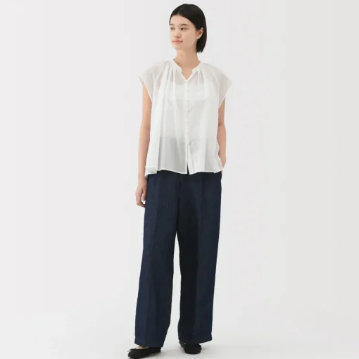 Discount Women's High Twisted Veil French Sleeve Blouse Women Tops & Shirts