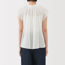 Discount Women's High Twisted Veil French Sleeve Blouse Women Tops & Shirts
