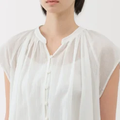 Discount Women's High Twisted Veil French Sleeve Blouse Women Tops & Shirts