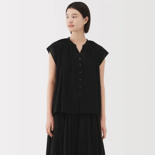 Discount Women's High Twisted Veil French Sleeve Blouse Women Tops & Shirts
