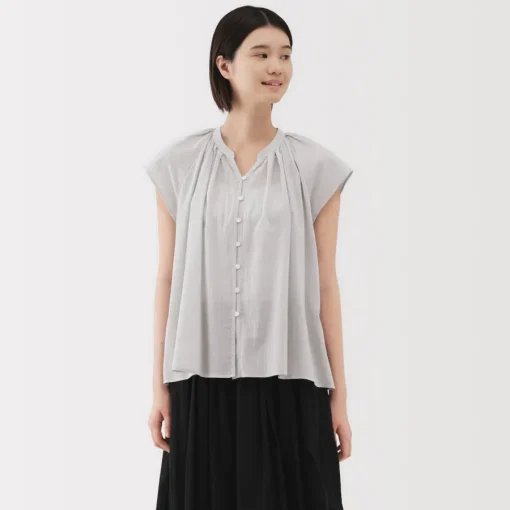 Discount Women's High Twisted Veil French Sleeve Blouse Women Tops & Shirts