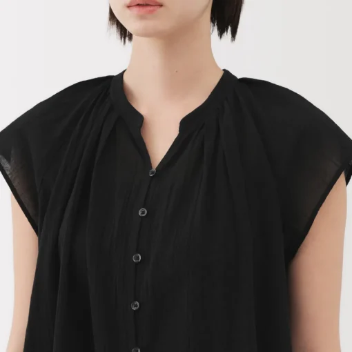 Discount Women's High Twisted Veil French Sleeve Blouse Women Tops & Shirts