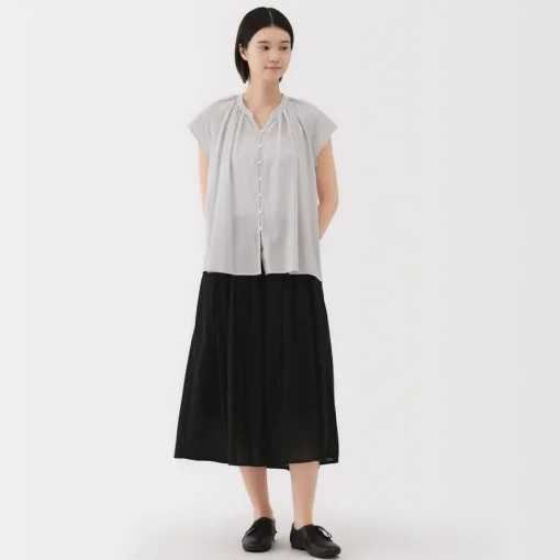 Discount Women's High Twisted Veil French Sleeve Blouse Women Tops & Shirts