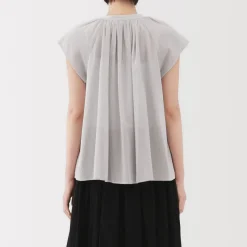 Discount Women's High Twisted Veil French Sleeve Blouse Women Tops & Shirts