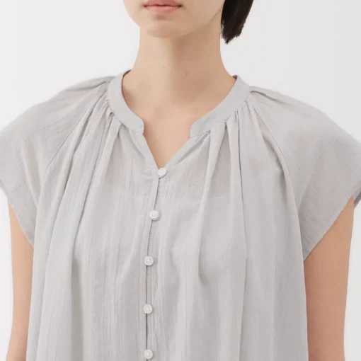 Discount Women's High Twisted Veil French Sleeve Blouse Women Tops & Shirts