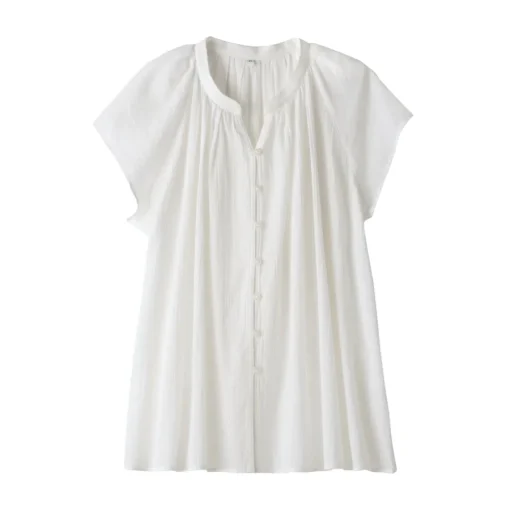 Discount Women's High Twisted Veil French Sleeve Blouse Women Tops & Shirts