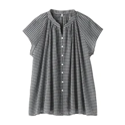 Sale Women's High Twisted Veil French Sleeve Patterned Blouse Women Tops & Shirts