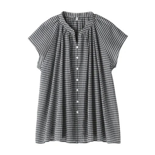 Sale Women's High Twisted Veil French Sleeve Patterned Blouse Women Tops & Shirts