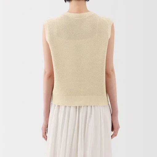 Discount Women's High Twisted Yarn Mesh French Sleeve Sweater Women Sweaters & Cardigans