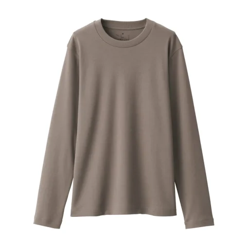 Hot Women's Interlock Knit Crew Neck Long Sleeve T-Shirt Women T-Shirts