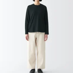 Hot Women's Interlock Knit Crew Neck Long Sleeve T-Shirt Women T-Shirts