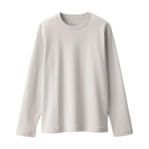 Hot Women's Interlock Knit Crew Neck Long Sleeve T-Shirt Women T-Shirts