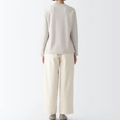 Hot Women's Interlock Knit Crew Neck Long Sleeve T-Shirt Women T-Shirts