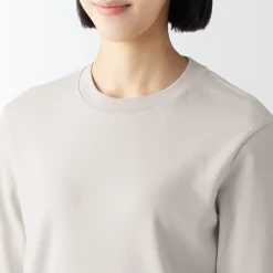 Hot Women's Interlock Knit Crew Neck Long Sleeve T-Shirt Women T-Shirts