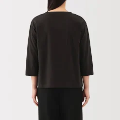 New Women's Jersey Boat Neck 3/4 Sleeve T-Shirt Women T-Shirts