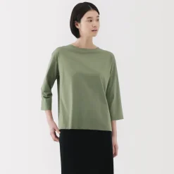 New Women's Jersey Boat Neck 3/4 Sleeve T-Shirt Women T-Shirts