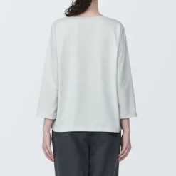 New Women's Jersey Boat Neck 3/4 Sleeve T-Shirt Women T-Shirts