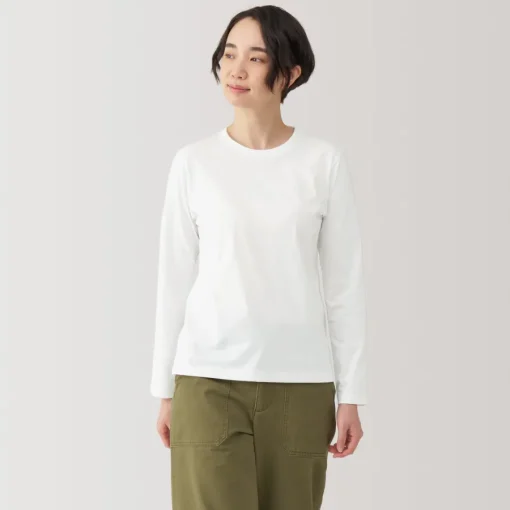 Best Women's Jersey Crew Neck Long Sleeve T-Shirt Women T-Shirts