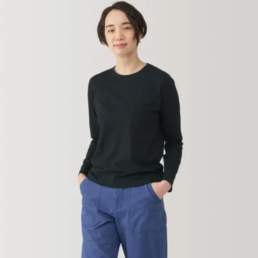 Best Women's Jersey Crew Neck Long Sleeve T-Shirt Women T-Shirts