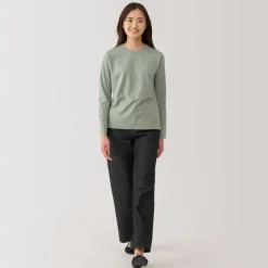 Best Women's Jersey Crew Neck Long Sleeve T-Shirt Women T-Shirts