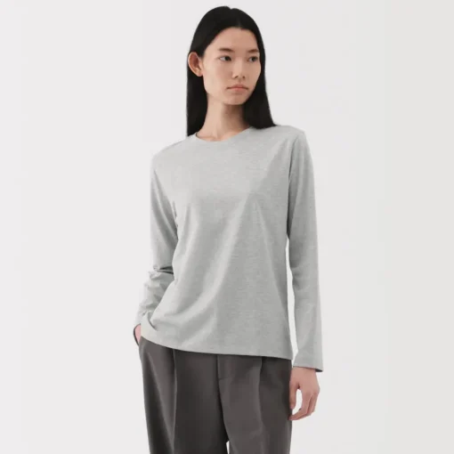 New Women's Jersey Crew Neck Long Sleeve T-Shirt Women T-Shirts