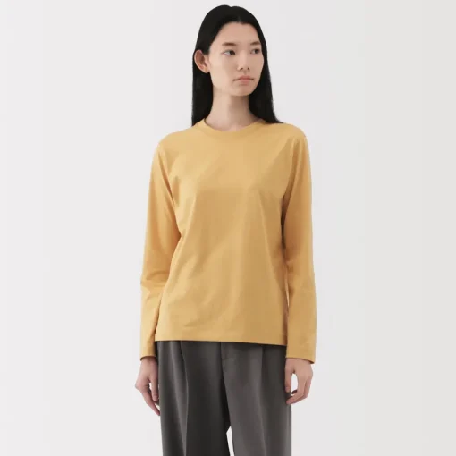 New Women's Jersey Crew Neck Long Sleeve T-Shirt Women T-Shirts
