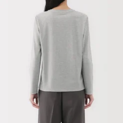 New Women's Jersey Crew Neck Long Sleeve T-Shirt Women T-Shirts