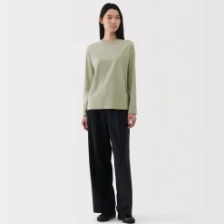 New Women's Jersey Crew Neck Long Sleeve T-Shirt Women T-Shirts