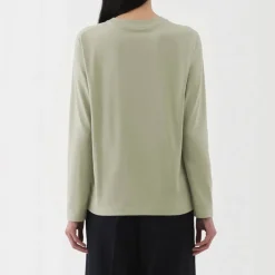 New Women's Jersey Crew Neck Long Sleeve T-Shirt Women T-Shirts