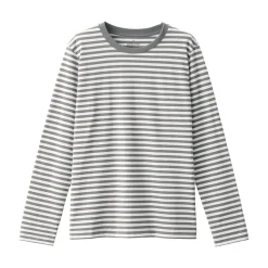 New Women's Jersey Crew Neck Long Sleeve Striped T-Shirt Women T-Shirts