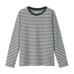 New Women's Jersey Crew Neck Long Sleeve Striped T-Shirt Women T-Shirts