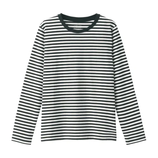 New Women's Jersey Crew Neck Long Sleeve Striped T-Shirt Women T-Shirts