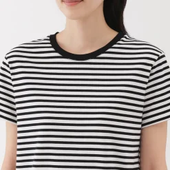 New Women's Jersey Crew Neck Short Sleeve Striped T-Shirt Women T-Shirts