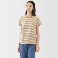 New Women's Jersey Crew Neck Short Sleeve Striped T-Shirt Women T-Shirts