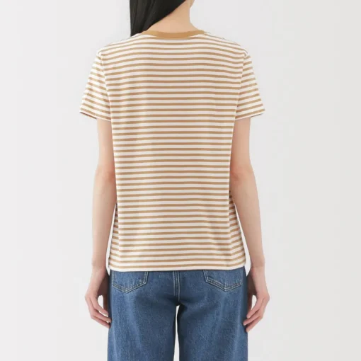 New Women's Jersey Crew Neck Short Sleeve Striped T-Shirt Women T-Shirts
