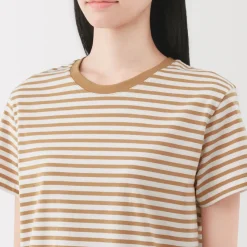 New Women's Jersey Crew Neck Short Sleeve Striped T-Shirt Women T-Shirts