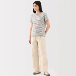 New Women's Jersey Crew Neck Short Sleeve Striped T-Shirt Women T-Shirts