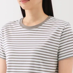 New Women's Jersey Crew Neck Short Sleeve Striped T-Shirt Women T-Shirts