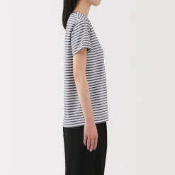 New Women's Jersey Crew Neck Short Sleeve Striped T-Shirt Women T-Shirts
