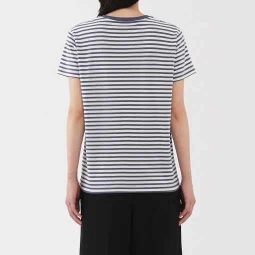 New Women's Jersey Crew Neck Short Sleeve Striped T-Shirt Women T-Shirts