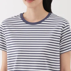 New Women's Jersey Crew Neck Short Sleeve Striped T-Shirt Women T-Shirts