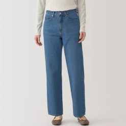 Hot Women's Kapok Blend Denim Straight Pants Women Denim